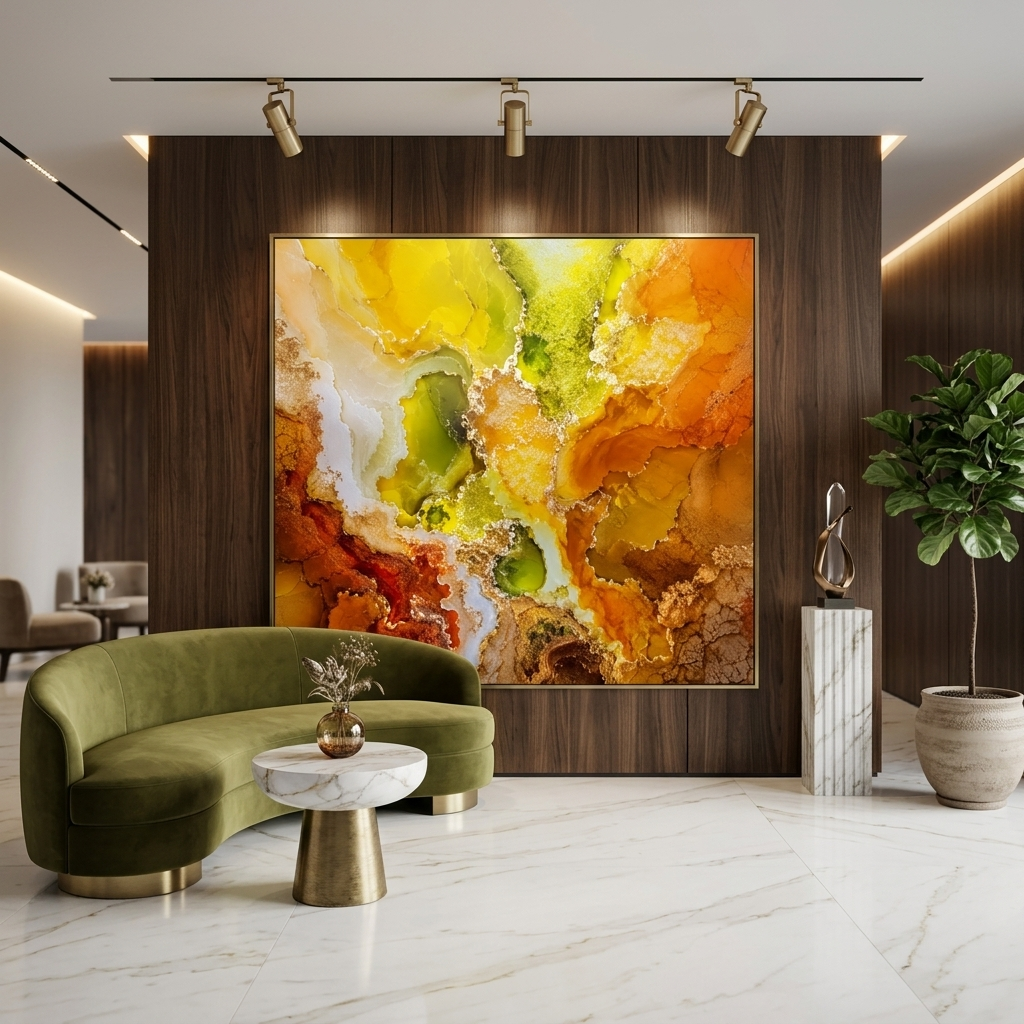 Dallol Ethiopia Abstract Canvas Wall Art | Luxury Modern Geothermal Landscape Artwork