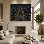 Skyline of New Axum – Premium Ethio-Futurism Canvas