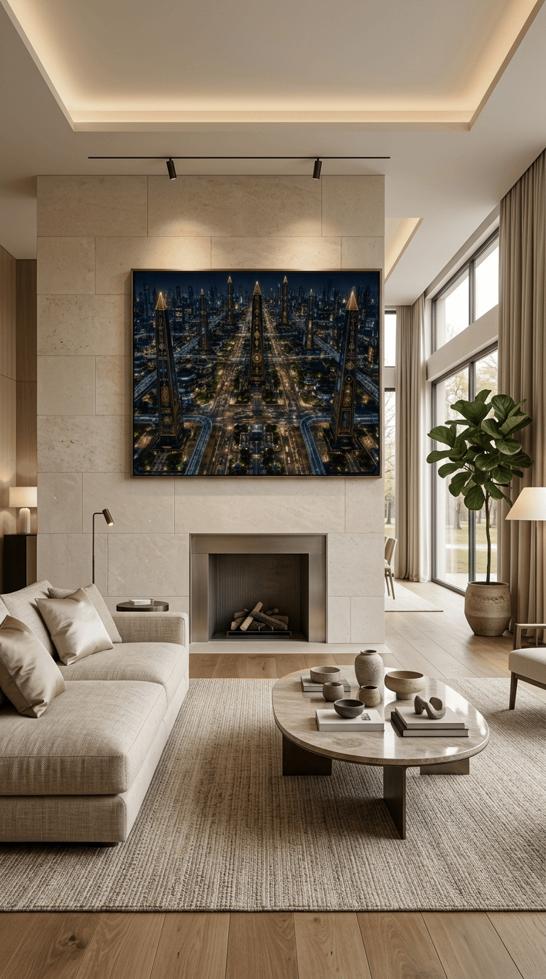 Skyline of New Axum – Premium Ethio-Futurism Canvas