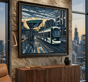 Mexico Boulevard Rhythms – Modern Addis Skyline Graphic Print