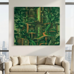 Addis Tomorrow: Afro-Futuristic Eucalyptus Eco-Tower Canvas