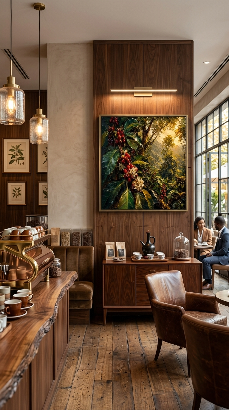Kaffa Coffee Forest Canvas Wall Art | Ethiopian Coffee Heritage Painting