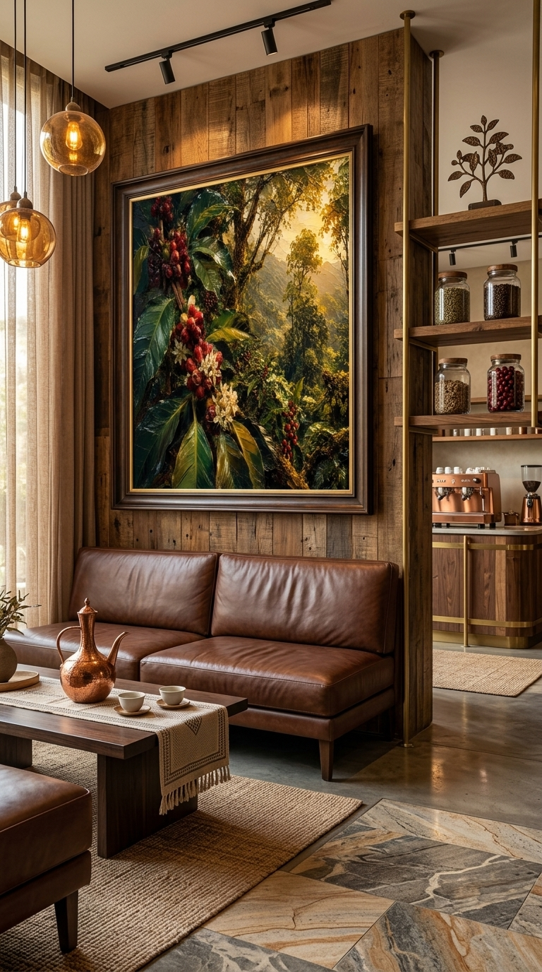 Kaffa Coffee Forest Canvas Wall Art | Ethiopian Coffee Heritage Painting