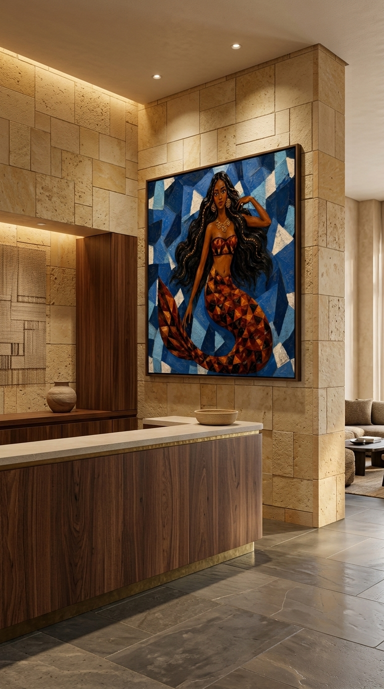 Siren of the Blue Nile – Ethiopian Mermaid Canvas Wall Art