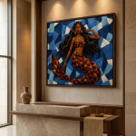 Siren of the Blue Nile – Ethiopian Mermaid Canvas Wall Art