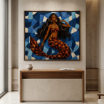 Siren of the Blue Nile – Ethiopian Mermaid Canvas Wall Art