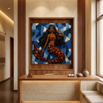 Siren of the Blue Nile – Ethiopian Mermaid Canvas Wall Art