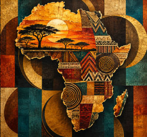 The Continent in Colors | African Map Canvas Wall Art