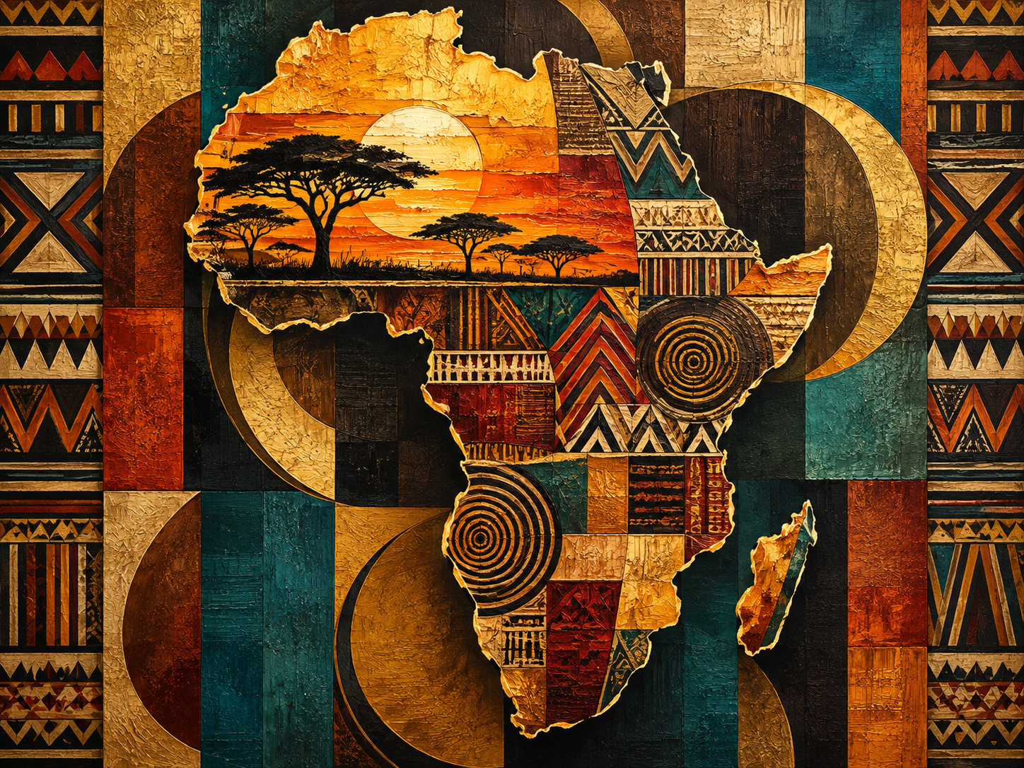 The Continent in Colors | African Map Canvas Wall Art