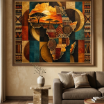 The Continent in Colors | African Map Canvas Wall Art