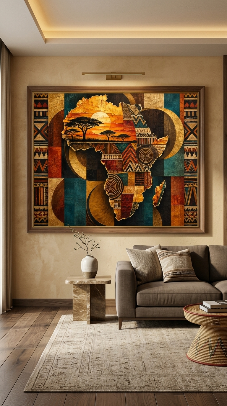 The Continent in Colors | African Map Canvas Wall Art
