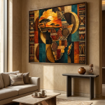 The Continent in Colors | African Map Canvas Wall Art