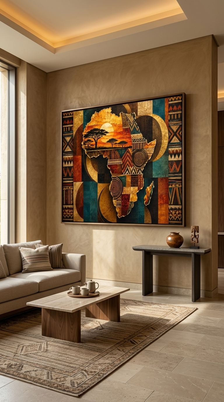The Continent in Colors | African Map Canvas Wall Art