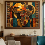 The Continent in Colors | African Map Canvas Wall Art