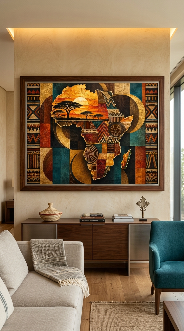 The Continent in Colors | African Map Canvas Wall Art