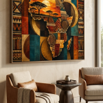 The Continent in Colors | African Map Canvas Wall Art