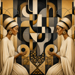 The Golden Silence Geometric Canvas Art