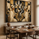 The Golden Silence Geometric Canvas Art