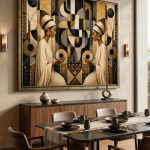 The Golden Silence Geometric Canvas Art