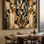 The Golden Silence Geometric Canvas Art