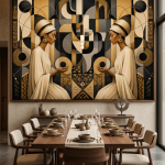 The Golden Silence Geometric Canvas Art