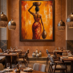 Vessel Bearer | Ethiopian-Inspired Contemporary Canvas Wall Art