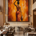 Vessel Bearer | Ethiopian-Inspired Contemporary Canvas Wall Art