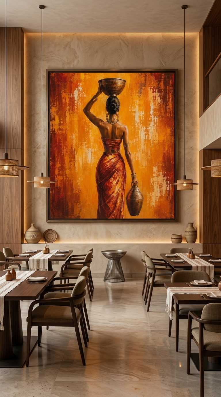 Vessel Bearer | Ethiopian-Inspired Contemporary Canvas Wall Art