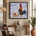 Winter Rooster & Hen