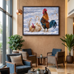 Winter Rooster & Hen