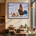 Winter Rooster & Hen